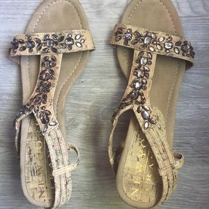 NEW YORK TRANSIT FANCY JEWELS WEDGE SANDAL